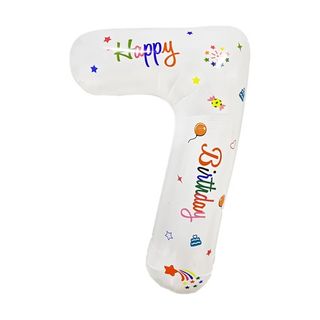 White Printed Number 7 32in Number Balloons foil balloon