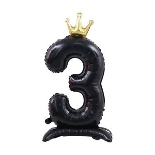 42in Standing Crown Number 3 · Black 42in Number Balloons foil balloon