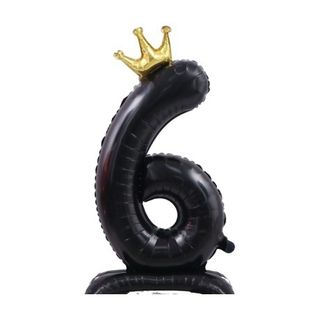 42in Standing Crown Number 6 · Black 42in Number Balloons foil balloon